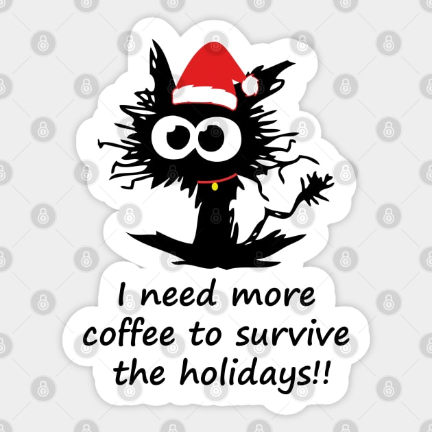 stressed  cat holidays Sticker by CraftyWorld_84